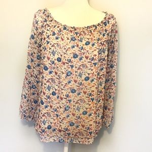 Floral Boho Blouse with open sleeve